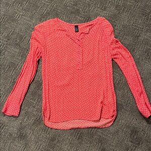 GAP Red Patterned Long Sleeve Top